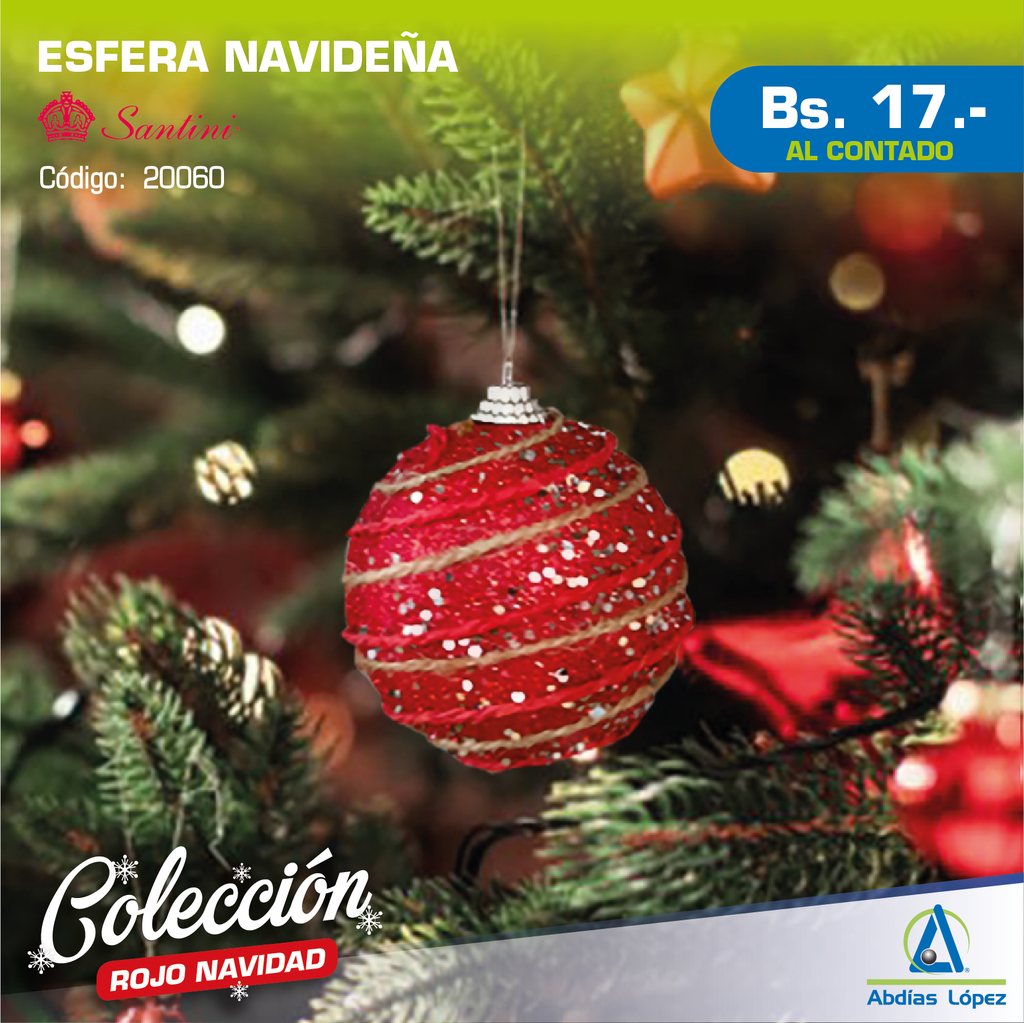 ESFERA ROJO PLATEADO P-831-XMTX349-080A