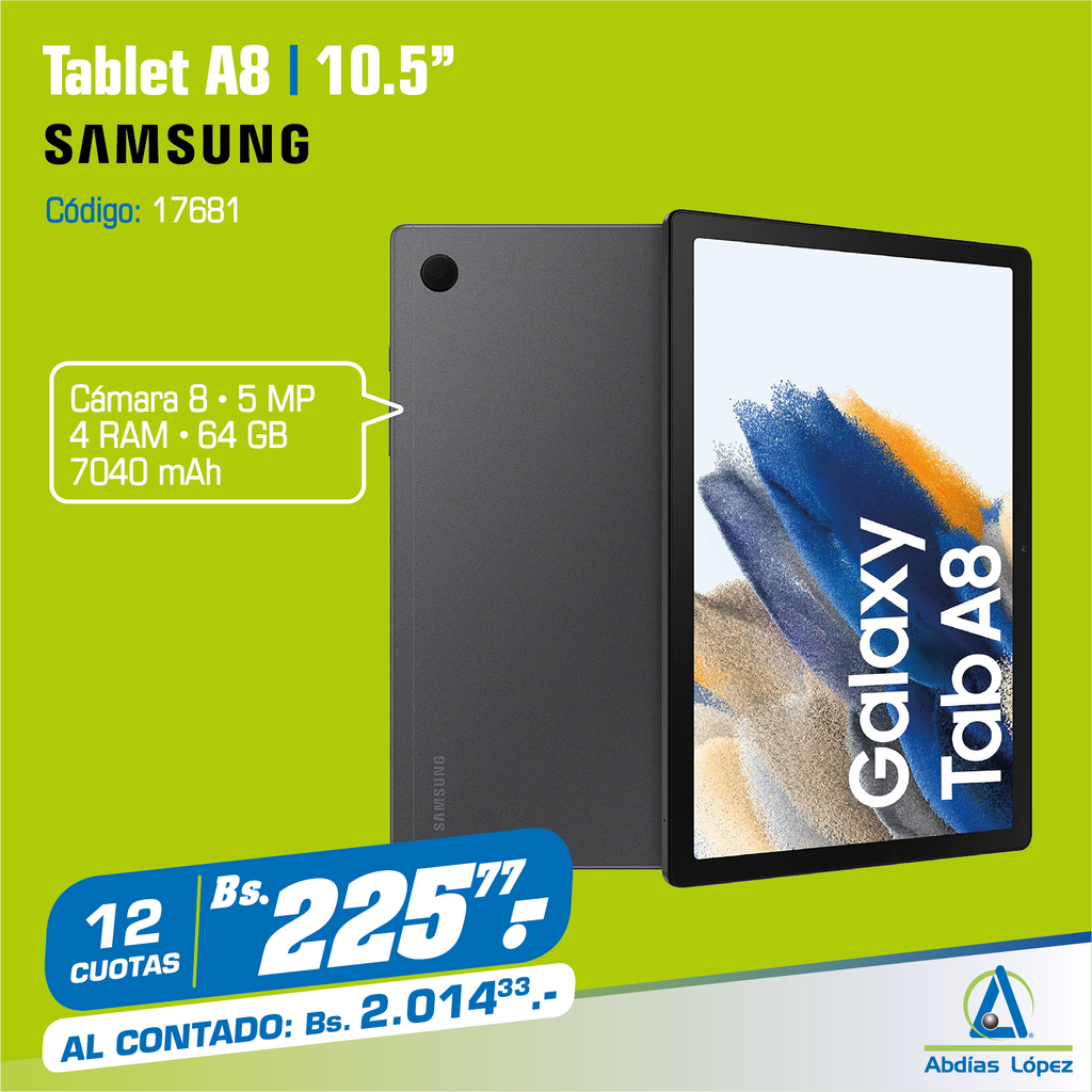 TABLET TAB A8 DE 10.5" 4GB 64GB DE SAMSUNG P-TABA8105