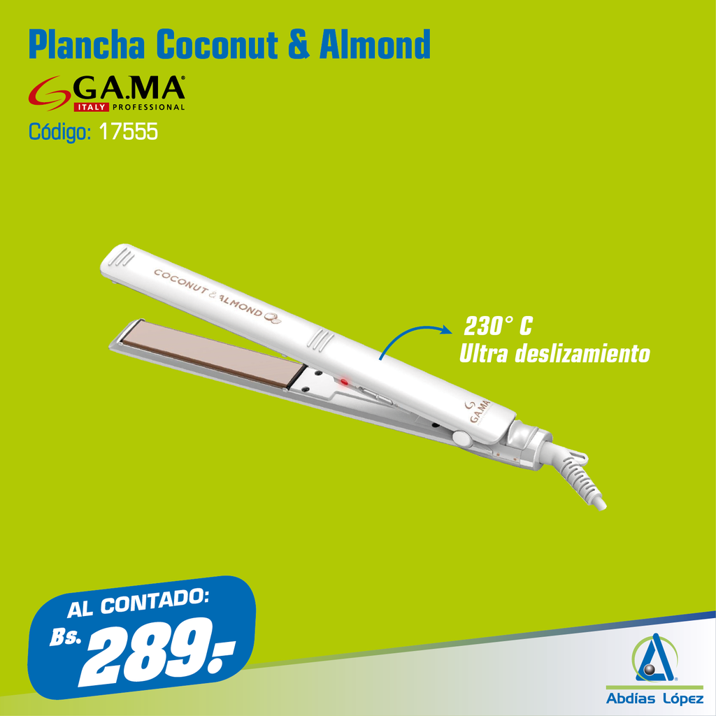 PLANCHA GAMA ELEGANCE COCONUT Y ALMENDRA CERAMIC