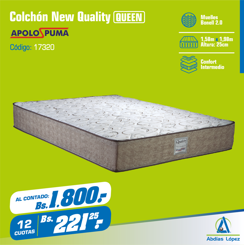 COLCHON NEW QUALITY COMFORT 25CMX1.98MX1.58M P-11008483
