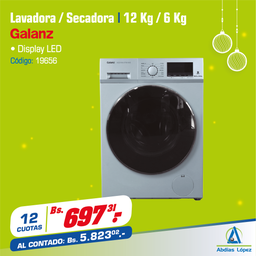 [I-19656] LAVADORA/SECADORA DE 12/6KG GRIS INVERTER GALANZ P-XQG120-DT614VE