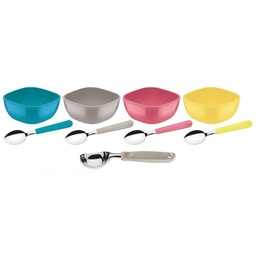 [I-18898] JUEGO PARA HELADOS 9 PZAS MIXCOLOR P-25099/942