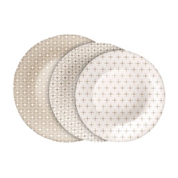 [I-14847] CERAMIC BEIGE SET 18 PZAS. P-BEIGE-432511